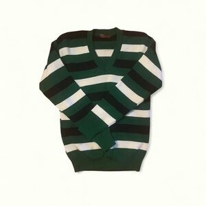 Classic Striped Green and Black Stripe Knit Sweater